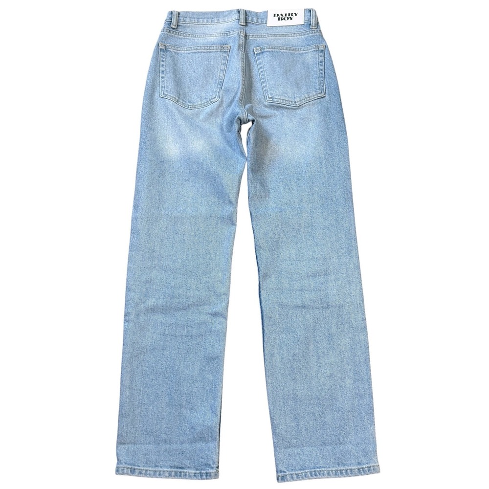 Dairy Boy Light Wash MidRise Straight Leg Blue Denim Jeans Size 23 Paige Lorenze - Picture 2 of 9